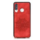 For Huawei P30 Lite Mandala Embossed PU + TPU Case with Holder & Card Slots & Photo Frame & Strap(Red) - 1