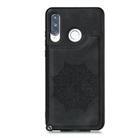 For Huawei P30 Lite Mandala Embossed PU + TPU Case with Holder & Card Slots & Photo Frame & Strap(Black) - 2