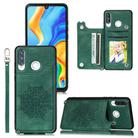 For Huawei P30 Lite Mandala Embossed PU + TPU Case with Holder & Card Slots & Photo Frame & Strap(Green) - 1