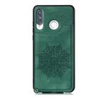 For Huawei P30 Lite Mandala Embossed PU + TPU Case with Holder & Card Slots & Photo Frame & Strap(Green) - 2