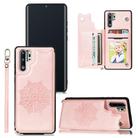 For Huawei P30 Pro Mandala Embossed PU + TPU Case with Holder & Card Slots & Photo Frame & Strap(Rose Gold) - 1