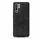 For Huawei P30 Pro Mandala Embossed PU + TPU Case with Holder & Card Slots & Photo Frame & Strap(Black) - 2