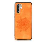 For Huawei P30 Pro Mandala Embossed PU + TPU Case with Holder & Card Slots & Photo Frame & Strap(Yellow) - 2