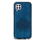 For Huawei P40 Lite Mandala Embossed PU + TPU Case with Holder & Card Slots & Photo Frame & Strap(Blue) - 2