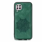For Huawei P40 Lite Mandala Embossed PU + TPU Case with Holder & Card Slots & Photo Frame & Strap(Green) - 1