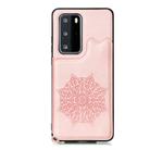 For Huawei P40 Mandala Embossed PU + TPU Case with Holder & Card Slots & Photo Frame & Strap(Rose Gold) - 2