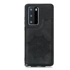 For Huawei P40 Mandala Embossed PU + TPU Case with Holder & Card Slots & Photo Frame & Strap(Black) - 2