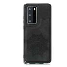 For Huawei P40 Pro+ Mandala Embossed PU + TPU Case with Holder & Card Slots & Photo Frame & Strap(Black) - 2