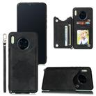 For Huawei Mate 30 Mandala Embossed PU + TPU Case with Holder & Card Slots & Photo Frame & Strap(Black) - 1