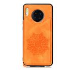 For Huawei Mate 30 Mandala Embossed PU + TPU Case with Holder & Card Slots & Photo Frame & Strap(Yellow) - 1