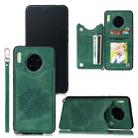 For Huawei Mate 30 Mandala Embossed PU + TPU Case with Holder & Card Slots & Photo Frame & Strap(Green) - 1