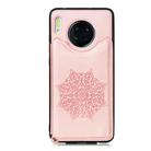 For Huawei Mate 30 Pro Mandala Embossed PU + TPU Case with Holder & Card Slots & Photo Frame & Strap(Rose Gold) - 2