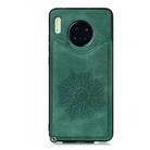 For Huawei Mate 30 Pro Mandala Embossed PU + TPU Case with Holder & Card Slots & Photo Frame & Strap(Green) - 2