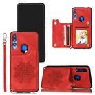 For Huawei P Smart Z / Y9 Prime Mandala Embossed PU + TPU Case with Holder & Card Slots & Photo Frame & Strap(Red) - 1