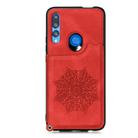 For Huawei P Smart Z / Y9 Prime Mandala Embossed PU + TPU Case with Holder & Card Slots & Photo Frame & Strap(Red) - 2