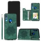 For Huawei P Smart Z / Y9 Prime Mandala Embossed PU + TPU Case with Holder & Card Slots & Photo Frame & Strap(Green) - 1