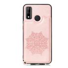 For Huawei P smart 2020 Mandala Embossed PU + TPU Case with Holder & Card Slots & Photo Frame & Strap(Rose Gold) - 2