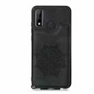 For Huawei P smart 2020 Mandala Embossed PU + TPU Case with Holder & Card Slots & Photo Frame & Strap(Black) - 2