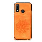 For Huawei P smart 2020 Mandala Embossed PU + TPU Case with Holder & Card Slots & Photo Frame & Strap(Yellow) - 2