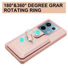 For Redmi Note 13 Pro 5G Litchi Texture Drawing Card Bag Ring Holder Phone Case(Rose Gold) - 3