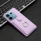 For Redmi Note 13 Pro 5G Litchi Texture Drawing Card Bag Ring Holder Phone Case(Purple) - 2