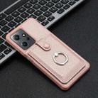 For Redmi Note 12 4G Global Litchi Texture Drawing Card Bag Ring Holder Phone Case(Rose Gold) - 2