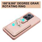 For Redmi Note 12 4G Global Litchi Texture Drawing Card Bag Ring Holder Phone Case(Rose Gold) - 3