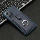 For Redmi Note 12 4G Global Litchi Texture Drawing Card Bag Ring Holder Phone Case(Blue) - 2