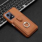 For Redmi Note 12 5G Global Litchi Texture Drawing Card Bag Ring Holder Phone Case(Brown) - 2