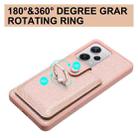 For Redmi Note 12 Pro 5G Global Litchi Texture Drawing Card Bag Ring Holder Phone Case(Wine Red) - 3