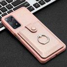 For Redmi Note 11 Pro 4G Litchi Texture Drawing Card Bag Ring Holder Phone Case(Rose Gold) - 2