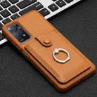 For Redmi Note 11 Pro 4G Litchi Texture Drawing Card Bag Ring Holder Phone Case(Brown) - 2