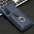 For Redmi Note 11 Pro 4G Litchi Texture Drawing Card Bag Ring Holder Phone Case(Blue) - 2