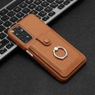 For Redmi Note 11S Litchi Texture Drawing Card Bag Ring Holder Phone Case(Brown) - 2