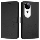 For vivo S19 Pro Smile Embossing RFID Leather Phone Case(Black) - 3