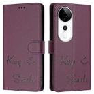 For vivo S19 Pro Smile Embossing RFID Leather Phone Case(Violet) - 3