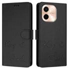 For vivo Y28 4G Smile Embossing RFID Leather Phone Case(Black) - 3