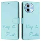 For vivo Y38 5G Smile Embossing RFID Leather Phone Case(Mint Green) - 3