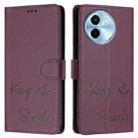 For vivo Y38 5G Smile Embossing RFID Leather Phone Case(Violet) - 3