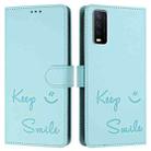 For vivo Y20 / Y20i / Y20S / Y11S Smile Embossing RFID Leather Phone Case(Mint Green) - 3