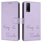 For vivo Y20 / Y20i / Y20S / Y11S Smile Embossing RFID Leather Phone Case(Light Purple) - 3