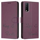 For vivo Y20 / Y20i / Y20S / Y11S Smile Embossing RFID Leather Phone Case(Violet) - 3