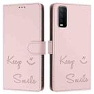 For vivo Y12S / iQOO U1x Smile Embossing RFID Leather Phone Case(Pink) - 3