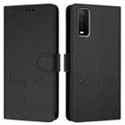 For vivo Y12S / iQOO U1x Smile Embossing RFID Leather Phone Case(Black) - 3