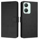 For vivo Y03 4G Global Smile Embossing RFID Leather Phone Case(Black) - 3