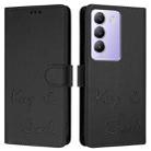 For vivo Y100 5G IDN Smile Embossing RFID Leather Phone Case(Black) - 3