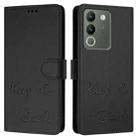 For vivo V29E 5G Global Smile Embossing RFID Leather Phone Case(Black) - 3