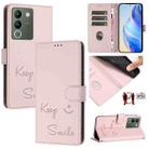 For vivo Y200 5G Global Smile Embossing RFID Leather Phone Case(Pink) - 1