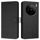 For vivo X100 Pro 5G Smile Embossing RFID Leather Phone Case(Black) - 3