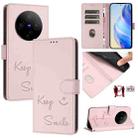 For vivo X100 Smile Embossing RFID Leather Phone Case(Pink) - 1